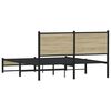 vidaXL Bed Frame Sonoma Oak Steel Double Bed Frame Rectangular