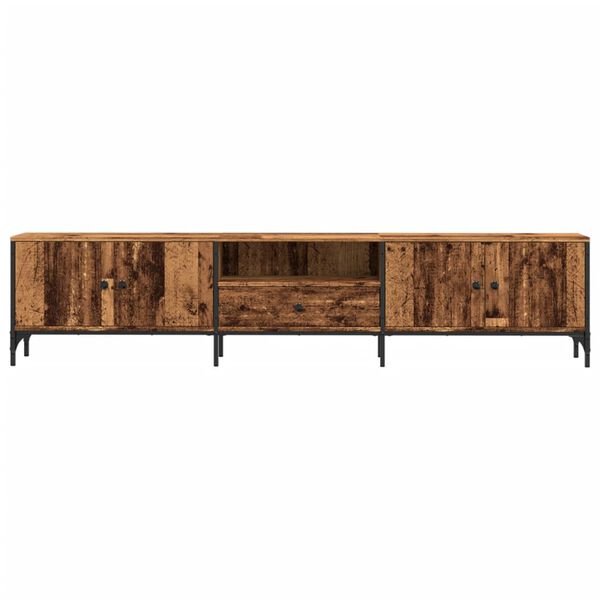 vidaXL TV Cabinet Old wood Engineered wood, metal Medium Adjustable Feet