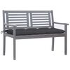 vidaXL Bench Grey, Anthracite Solid eucalyptus wood, 100% polyester fabric