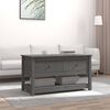 vidaXL Coffee Table Gray Solid pine wood 40 in x 19 in x 22 in