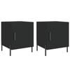 vidaXL Bedside Cabinet Set of 2 Black Engineered Wood, Iron