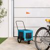 vidaXL Pet Bike Trailer Blue and Black Iron, Oxford fabric, PVC