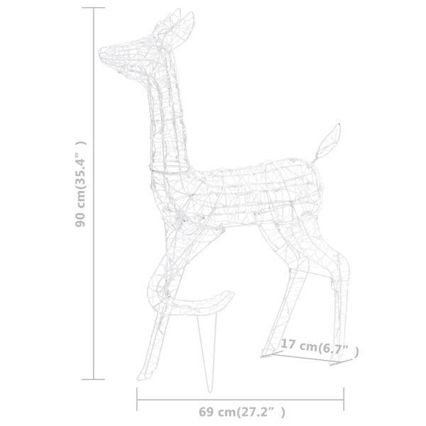 vidaXL Reindeer Family Warm White Acrylic Acrylic Reindeer Other