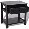 vidaXL Bedside Cabinet Black Paulownia wood, MDF, Plywood Compact