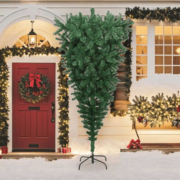 vidaXL Christmas Tree Green PVC, Steel Extra Tall Adjustable Armrests