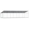 vidaXL Dog Cage Grey Galvanized Steel 26.2x6.6x6.6 ft Dog Cage