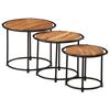 vidaXL Nesting Table Natural Wood Solid Acacia wood Small to Medium