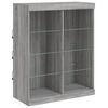 vidaXL Sideboard with LED Lights Gray Sonoma 31.9"x14.6"x39.4"