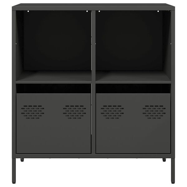 vidaXL Sideboard Black Cold-rolled steel Sideboard Rectangular