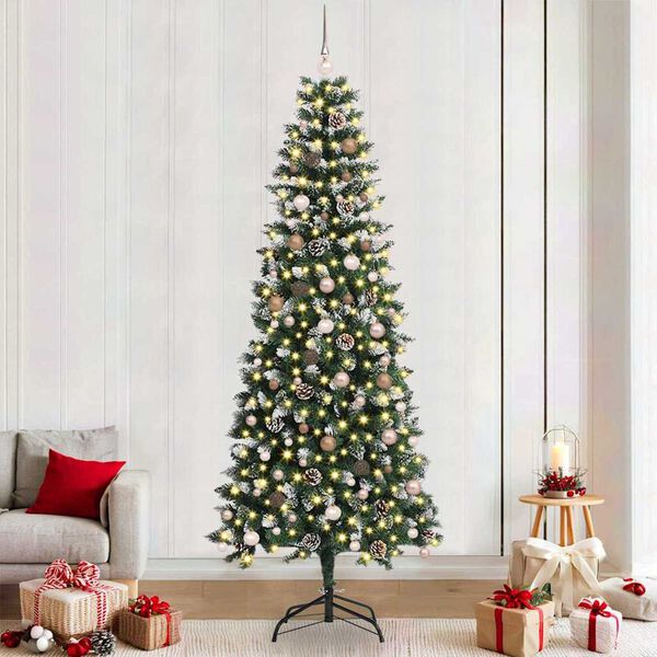 vidaXL Artificial Christmas Tree with 300 LEDs Green 94.49 in