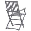 vidaXL Folding Patio Chairs 2 pcs with Cushions Solid Acacia Wood