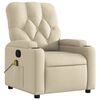 vidaXL Massage Recliner Chair Cream Polyester Fabric Standard