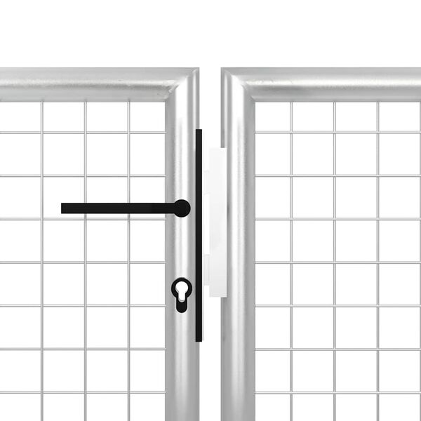 vidaXL Garden Gate Steel 137.8x39.4" Silver