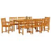vidaXL Garden Dining Set 9 pcs Brown Solid Acacia Wood