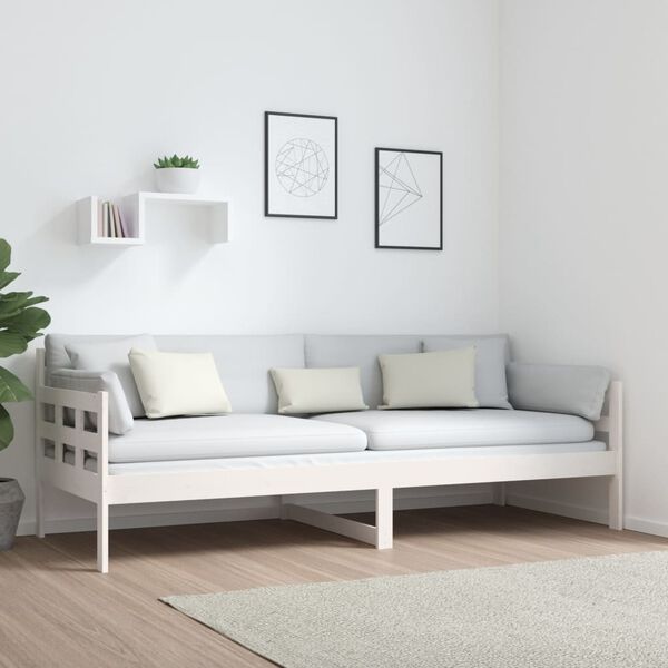 vidaXL Day Bed White Solid pine wood 31.5x79.0 in