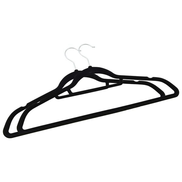 vidaXL Hanger Set of 50 Black ABC plastic, zinc alloy, velvet Standard