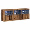 vidaXL LED Sideboard Old Wood 71.26 x 14.57 x 26.38 in Engineered Wood