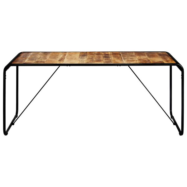 vidaXL Dining Table Brown Solid rough mango wood Large Industrial