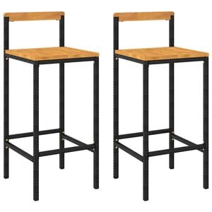 vidaXL Bar Stool Set of 2 Black
