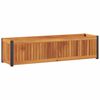 vidaXL Garden Planter 43.3"x11.8"x10.8" Solid Wood Acacia and Steel