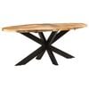vidaXL Dining Table Rough Mango Wood Large Durable Dining Table Oval