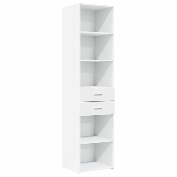 vidaXL Highboard White Engineered wood Tall Side Cabinet Rectangular