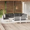 vidaXL Garden Lounge Set White and Anthracite