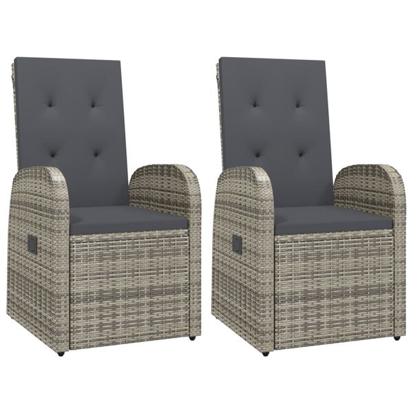 vidaXL Armchair Set of 2 Grey, Dark grey