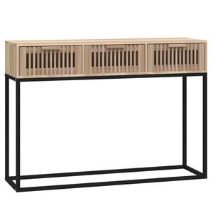 vidaXL Console Table White, Black Engineered wood, Solid pine, Iron Narrow