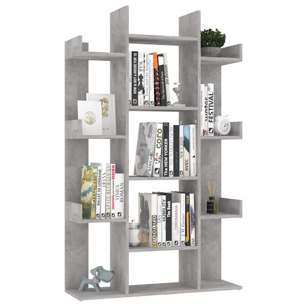 vidaXL Book Cabinet Concrete grey Engineered wood Compact Book Cabinet