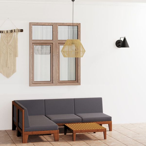 vidaXL Garden Lounge Set Dark grey (cushions) Solid acacia wood Medium