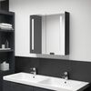 vidaXL Bathroom Cabinet Shining Black MDF Board with Melamine Finish, Glass