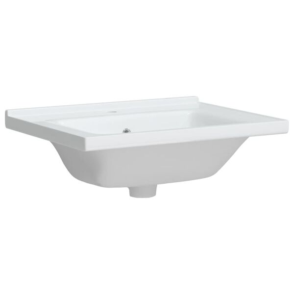 vidaXL Bathroom Sink White 24.0x18.9x7.7" Rectangular Ceramic