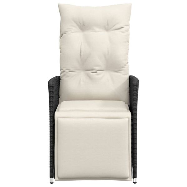 vidaXL Reclining Garden Chair Set of 2 Black PE Rattan Standard