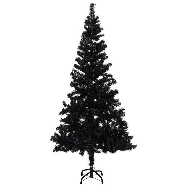 vidaXL Artificial Christmas Tree Black PVC, Steel, Plastic Large