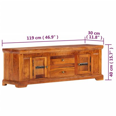 vidaXL TV Stand 46.9"x11.8"x15.7" Solid Wood Acacia