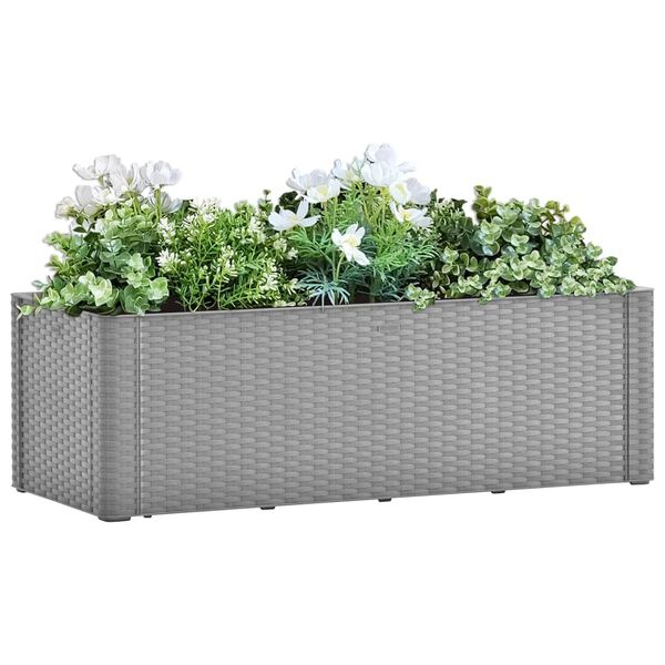 vidaXL Raised Bed Stone grey Polypropylene (PP) Large