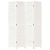 vidaXL Room Divider 4 Panels White Solid Wood Paulownia