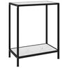 vidaXL Console Table White and Black Tempered glass, Powder-coated steel