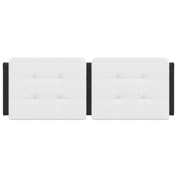 vidaXL Headboard Cushion Black and White Faux Leather, Foam Double