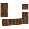 vidaXL TV Wall Unit Smoked Oak Engineered Wood TV Wall Unit Rectangular