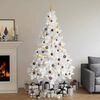 vidaXL Artificial Half Christmas Tree White PVC 6.9 ft Tall