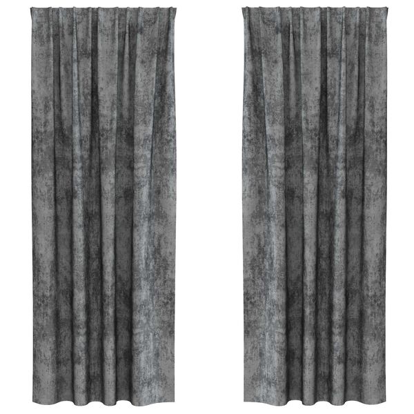 vidaXL Velvet Curtains 2 pcs Grey 96.46 x 55.12 in Velvet