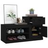 vidaXL Shoe Cabinet Black Engineered Wood 39.4 x 16.5 x 23.6 in