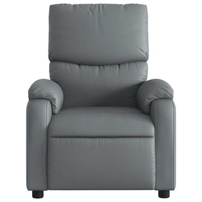 Front view of gray recliner chair