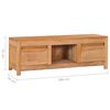 vidaXL TV Cabinet Teak Solid teak wood 39.4 x 11.8 x 13.8 in