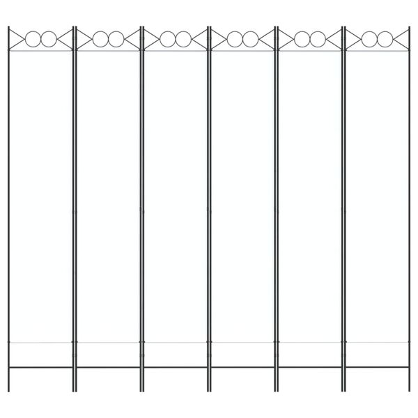 vidaXL 6-Panel Room Divider White 94.5"x86.6" Fabric