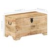 vidaXL Storage Chest Natural wood grain Solid rough mango wood Medium