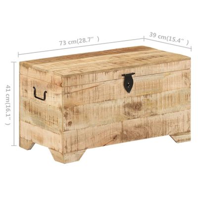 Dimensions shown: length 73 cm, width 39 cm, height 41 cm wooden trunk