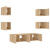 vidaXL TV Wall Unit Sonoma Oak Engineered Wood Medium
